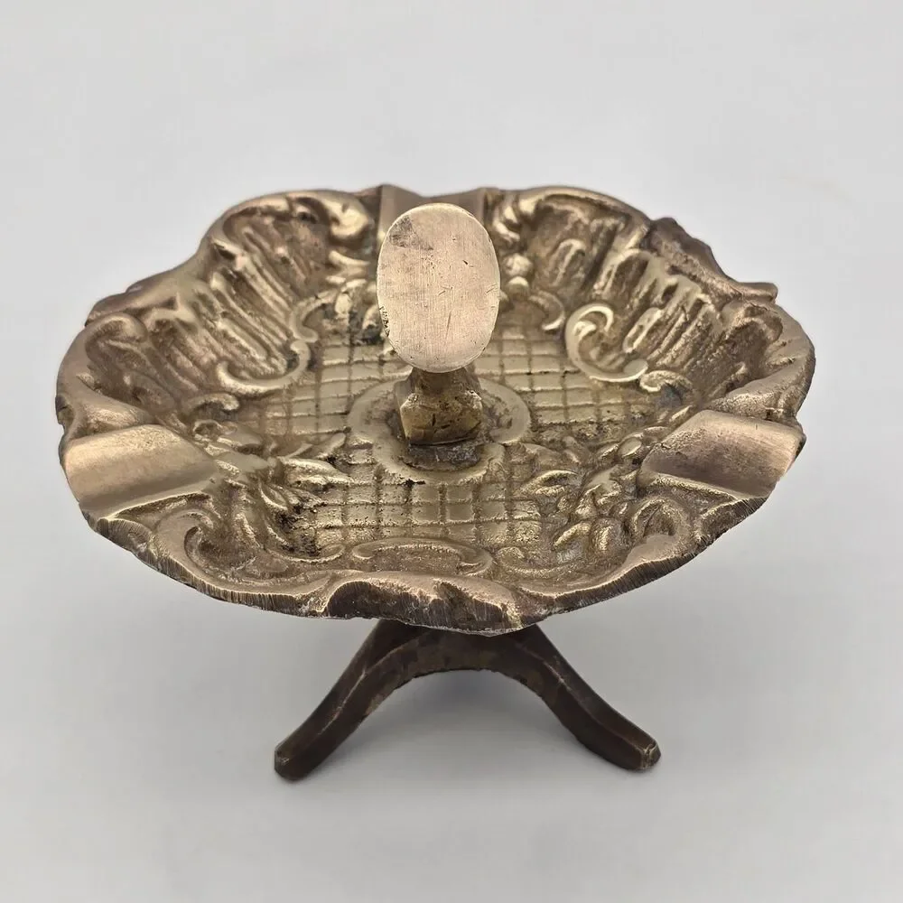Set of 2 Vintage Queen Nefertiti Brass Ash Trays Trinket Dishes
